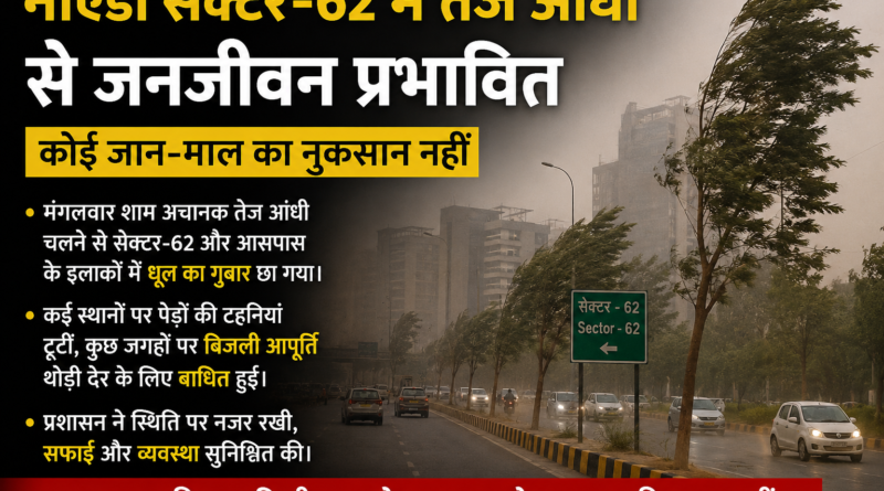 Noida Sec 62 me tej aandhi toofan mousam ne badla mijaaj